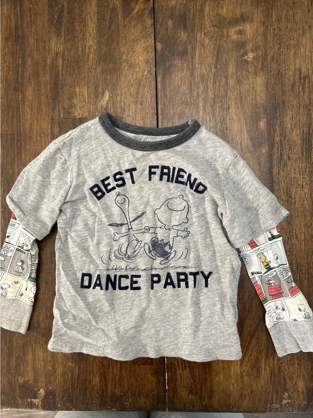 GAP Gray 'Best Friend Dance Party' Layered-Look Long Sleeve Tee